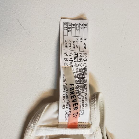 Forever 21 Womens Small White Bikini Bathing Suit Top - Picture 3 of 3